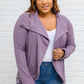Janie Asymmetric Cowl Neck Jacket In Mulberry