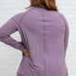 Janie Asymmetric Cowl Neck Jacket In Mulberry
