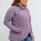 Janie Asymmetric Cowl Neck Jacket In Mulberry