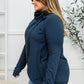 Janie Asymmetric Cowl Neck Jacket In Navy
