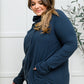 Janie Asymmetric Cowl Neck Jacket In Navy