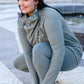Janie Asymmetric Cowl Neck Jacket In Sage