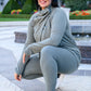 Janie Asymmetric Cowl Neck Jacket In Sage