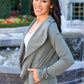 Janie Asymmetric Cowl Neck Jacket In Sage