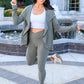 Janie Asymmetric Cowl Neck Jacket In Sage