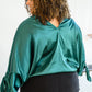 Jaz Dolman Tie Sleeve Blouse in Green
