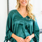 Jaz Dolman Tie Sleeve Blouse in Green