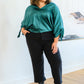 Jaz Dolman Tie Sleeve Blouse in Green