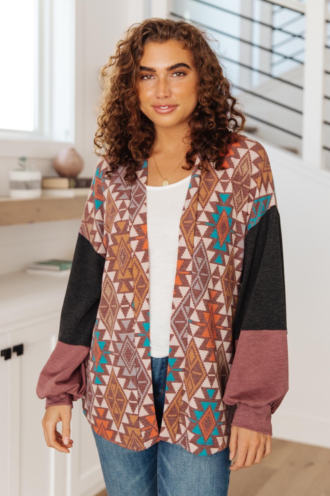 RACK SALE Jessie Mixed Print Cardigan SMALL