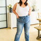 Judy Blue Crossover Straight Leg Dad Jeans