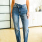 Judy Blue Crossover Straight Leg Dad Jeans