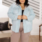 Jordan Hooded Denim Shacket in Light Wash