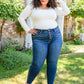 Judy Blue Hi-Rise Button Fly Cut Off Skinny