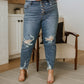 Judy Blue Mid Rise Button Fly Boyfriend Jeans