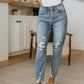 Judy Blue Mid Rise Button Fly Boyfriend Jeans