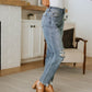 Judy Blue Mid Rise Button Fly Boyfriend Jeans