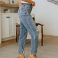 Judy Blue Mid Rise Button Fly Boyfriend Jeans