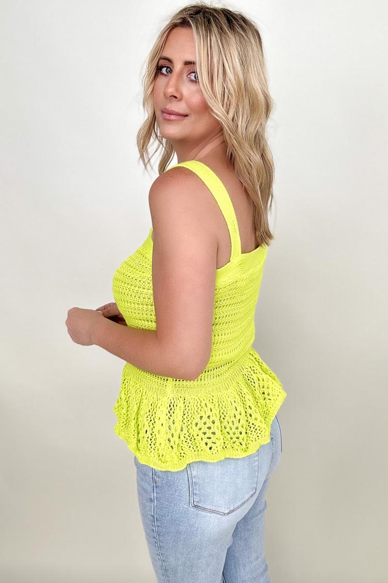 Summer Knit Peplum Tank Top - Multiple Colors