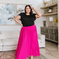 Just Too Hot Midi Skirt in Hot Pink