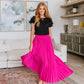 Just Too Hot Midi Skirt in Hot Pink