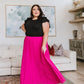Just Too Hot Midi Skirt in Hot Pink