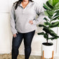 Ultra Soft Collared Pullover In Heathered Grey