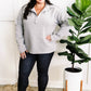 Ultra Soft Collared Pullover In Heathered Grey