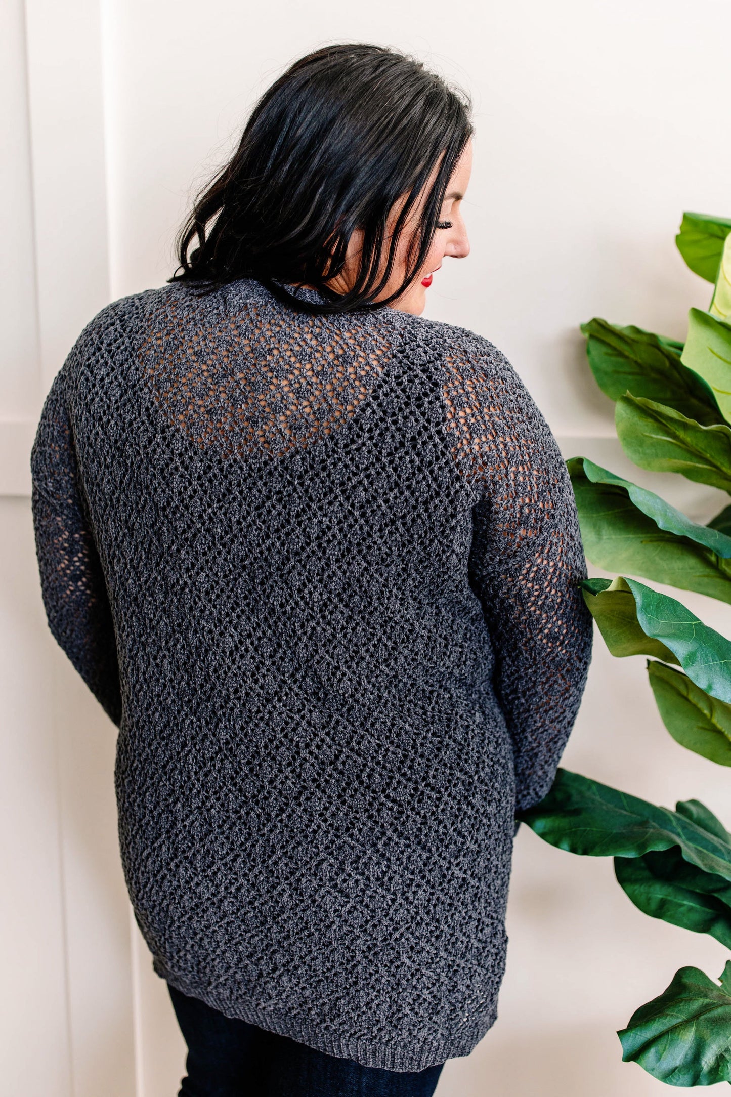 Chenille Cable Knit Sweater In Naval