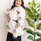 Popcorn Aztec Sweater In Cream, Olive & Rust