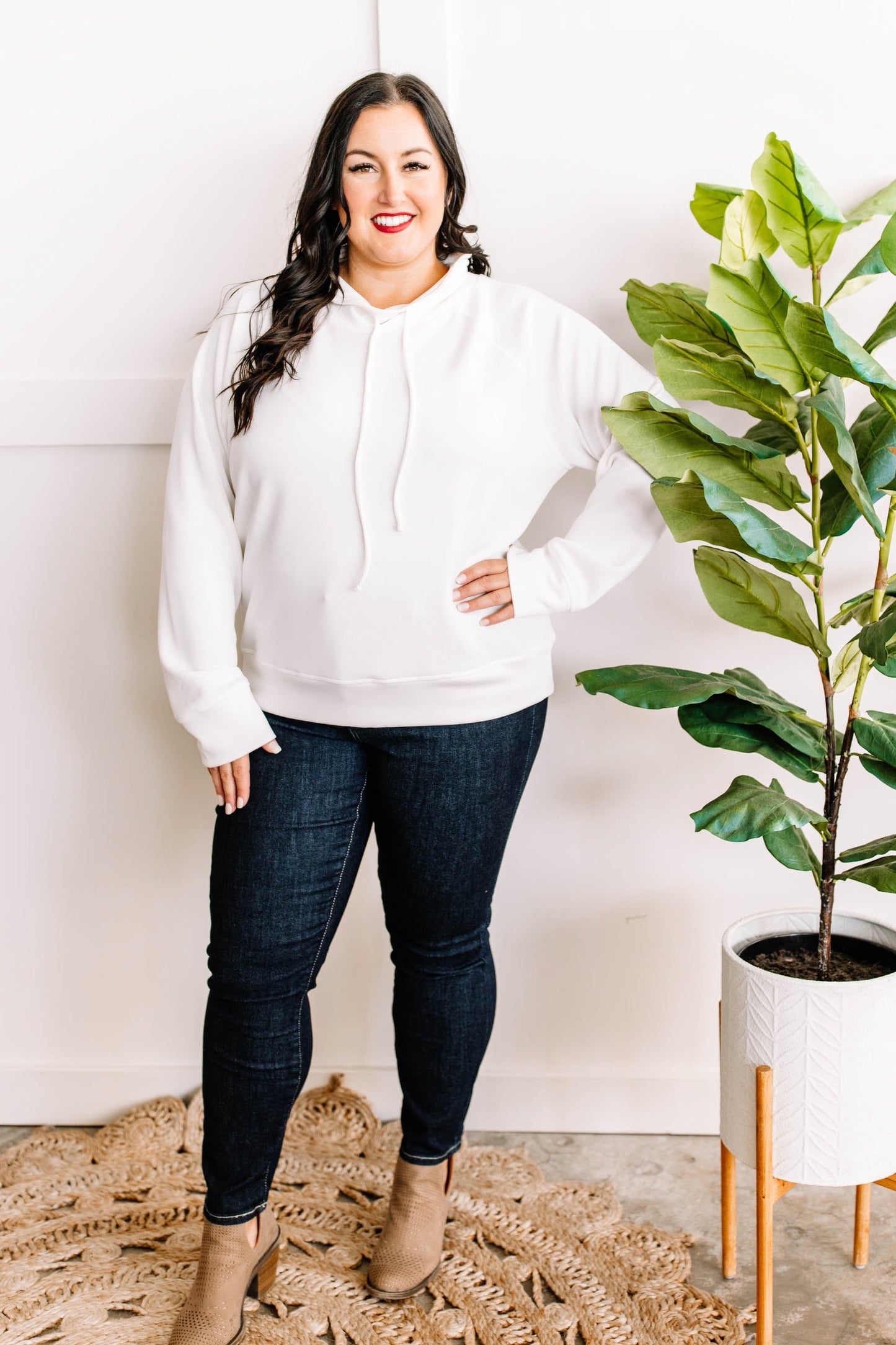 Cowl Neck Pullover In Simply White