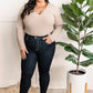 Lace Up Long Sleeve Bodysuit In Taupe