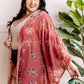 Ultra Soft Velvet Floral Kimono In Dusty Pink