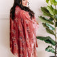 Ultra Soft Velvet Floral Kimono In Dusty Pink