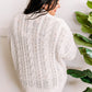Open Front Cable Knit Cardigan In Natural Cream