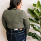 Lace Up Long Sleeve Bodysuit In Olive