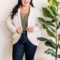 Open Front Cable Knit Cardigan In Natural Cream