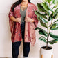 Ultra Soft Velvet Floral Kimono In Dusty Pink