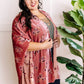 Ultra Soft Velvet Floral Kimono In Dusty Pink