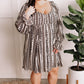 Long Sleeve Smocked Dress In Black & Cream Vintage Florals