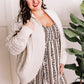 Open Front Cable Knit Cardigan In Natural Cream