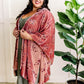 Ultra Soft Velvet Floral Kimono In Dusty Pink