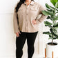 Waffle Knit Button Down Shacket In Hazelnut