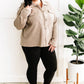 Waffle Knit Button Down Shacket In Hazelnut