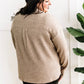 Waffle Knit Button Down Shacket In Hazelnut