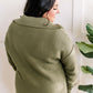 Collared Sweater With Fray Detail In Olive