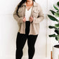 Waffle Knit Button Down Shacket In Hazelnut
