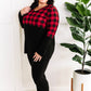 V Neck Buffalo Plaid Top In Red & Black