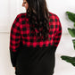V Neck Buffalo Plaid Top In Red & Black