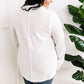 Collared Long Sleeve Thermal Knit Top In White