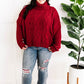 Cozy Cable Knit Sweater In Christmas Red
